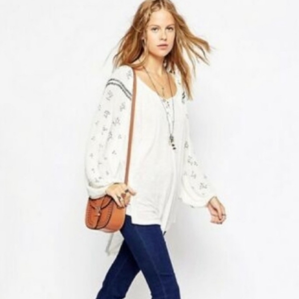 Free People Golden Nugget Peasant Blouse size small - Picture 5 of 11